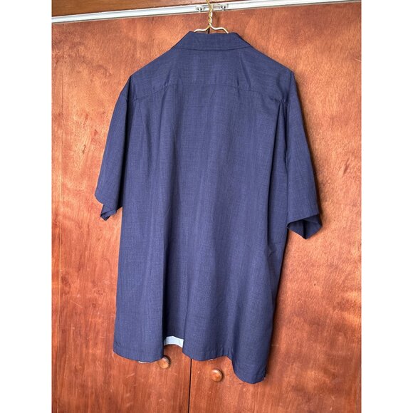 Steady Last Call Mens 3X Bowling Shirt Navy & Gray Geometric Design Martini Glas - Picture 6 of 8